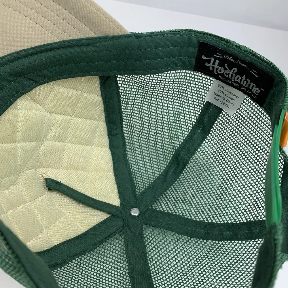 Hochatime Patch Hat Hochatown OK Quilted Green Mesh Adjustable Snap Baseball Cap